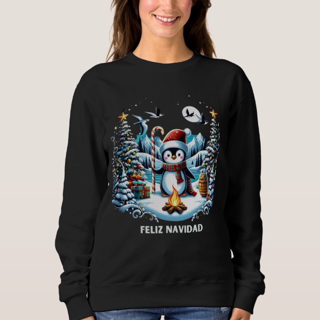Pingouin d'hiver Sweatshirt mignon (Devant)