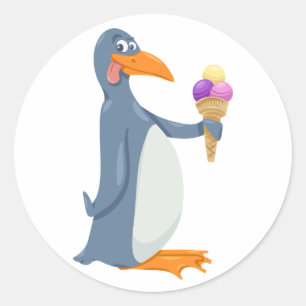 Pingouin drôle Avec Stickers Crème Glace