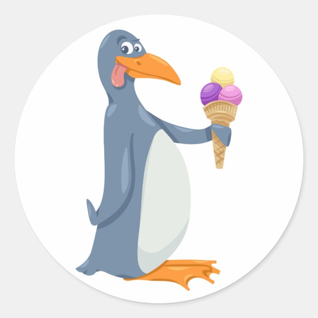 Pingouin drôle Avec Stickers Crème Glace (Devant)