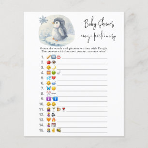Pingouin - Jeu d'image d'emoji Baby Shower