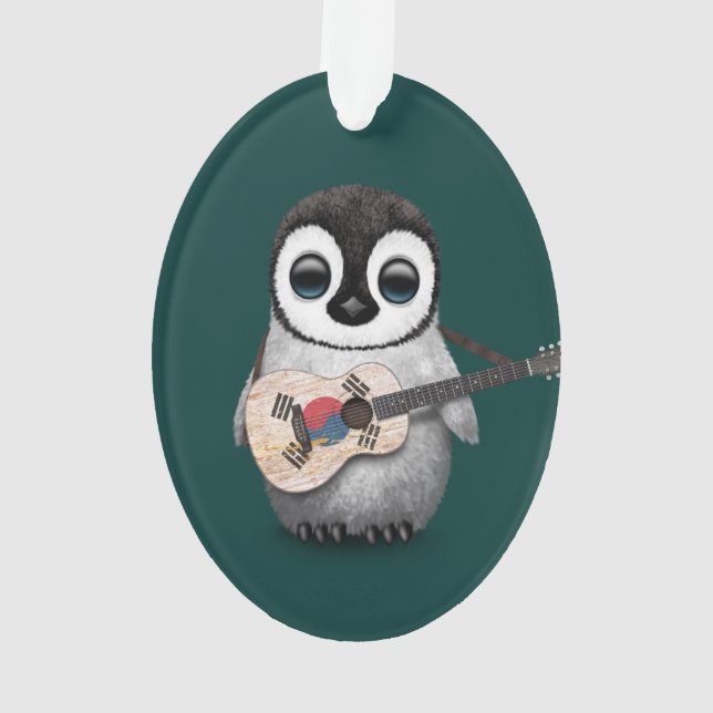 Pingouin jouant la guitare sud-coréenne Teal de (dos)