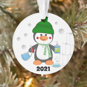 Pingouin mignon 2020 Covid Christmas Tree