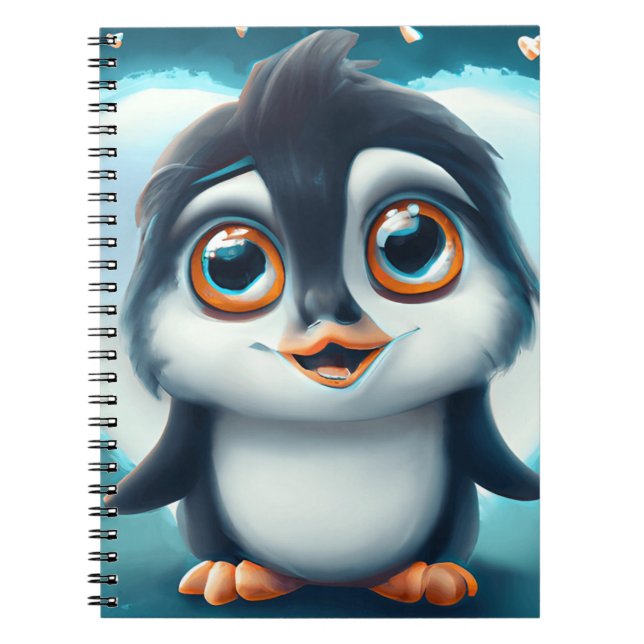 Pingouin mignon avec Carnet Big Eyes (Devant)