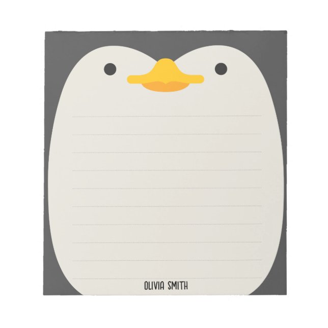 Pingouin mignon Enfants personnalisés Bloc-notes (Devant)