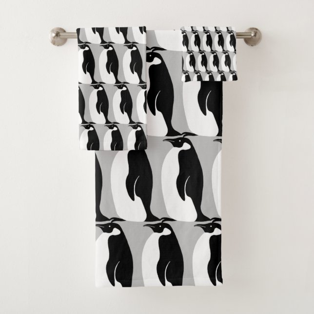 Pingouin Motif gris noir blanc (En situation)