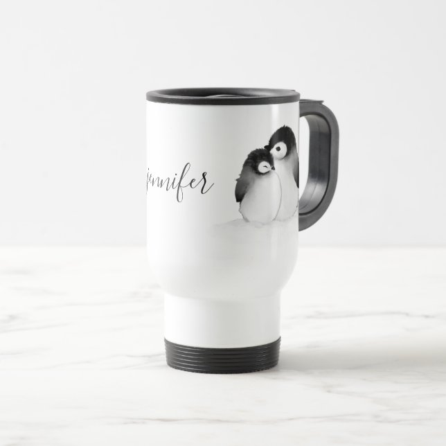Pingouin Mug de voyage personnalisé (Devant droit)