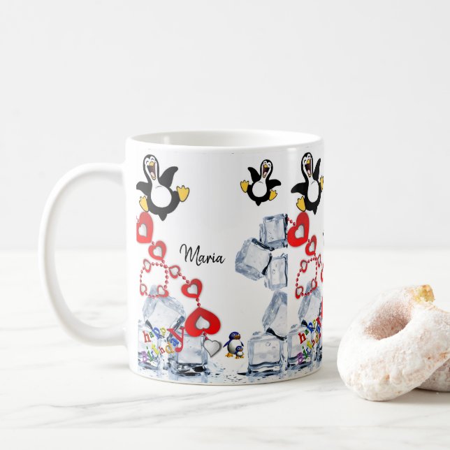 Pingouin Mug Joyeux Anniversaire Mug (Avec donut)