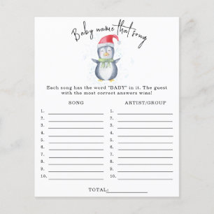 Pingouin - Nom de cette chanson jeu de baby shower