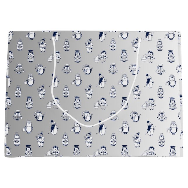 Pingouin Party Parfait : Sac Cadeau élégant délice (Devant)