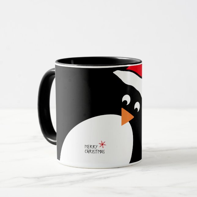 Pingouin personnalisable Mug de Noël (Devant gauche)