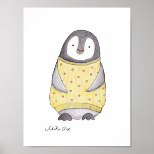 Pingouin Poster mignonne Happy Penguin Nursery Pri