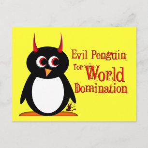 Pingouin pour carte postale World Domination