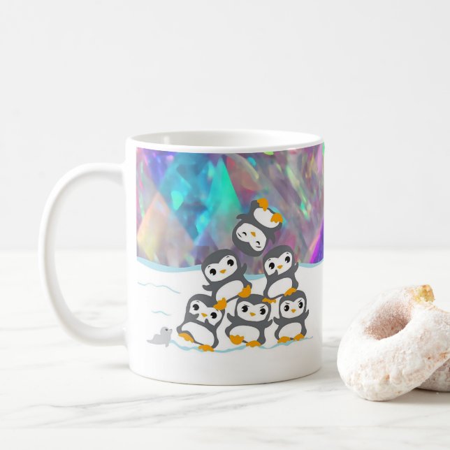 Pingouin Pyramide classique Mug (Avec donut)