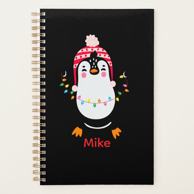 Pingouin scintillant avec lumières de Noël (Devant)