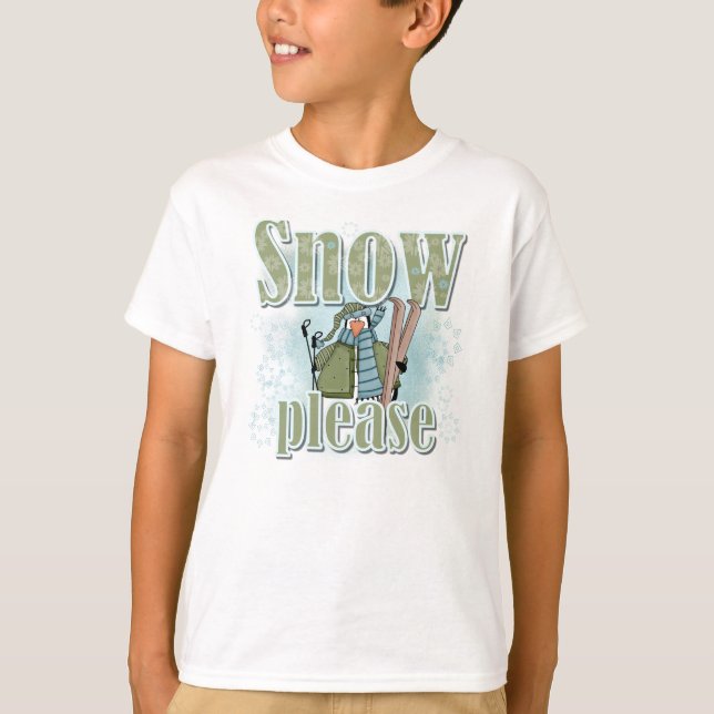 Pingouin Ski Snow S'il vous plaît T-shirts et cade (Devant)