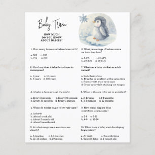 Pingouin - Trivia bébé   Jeu Baby shower