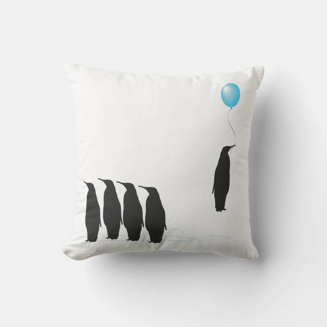 Pingouins avec le coussin de coussin de ballon (Recto)