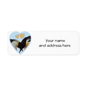 Pingouins dans des étiquettes de adresse de retou