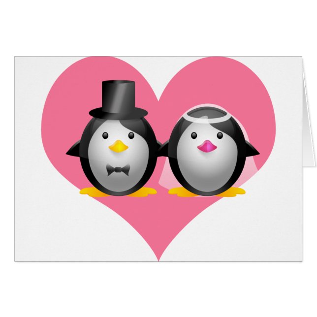 Pingouins de mariage (Devant horizontal)