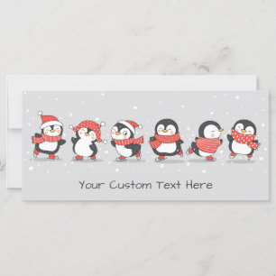 Pingouins d'hiver de texte personnalisé