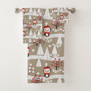 Pingouins et arbres de Noël