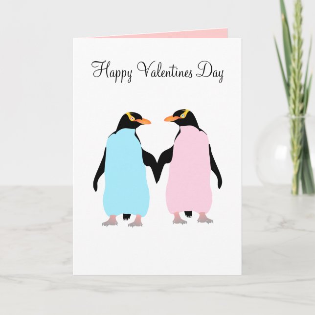 Pingouins, Inséparables, Valentines carte jour (Devant)