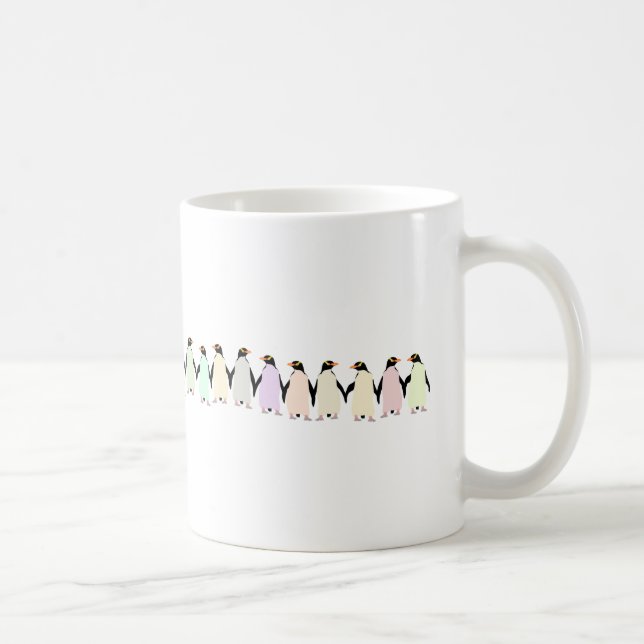pingouins pastel tenant la main tasse (Droite)