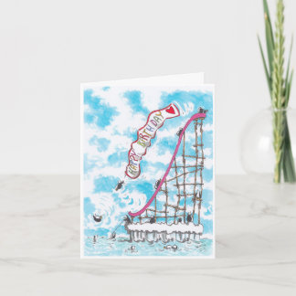Pingouins sur une diapositive Carte d'anniversaire