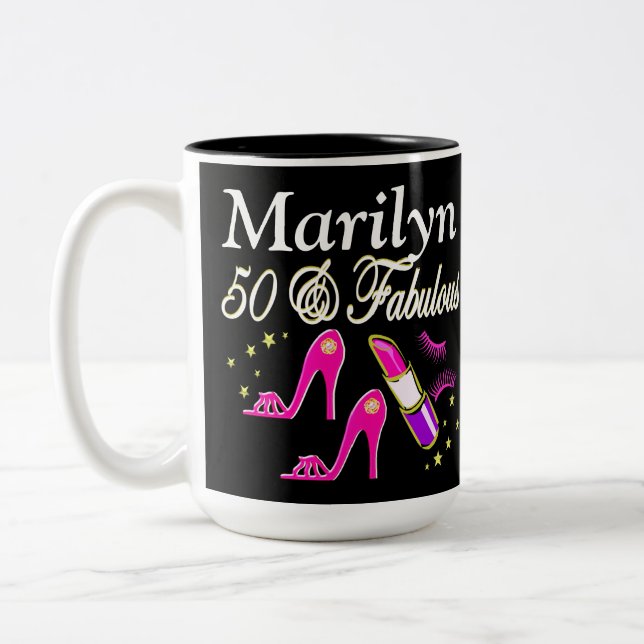 PINK 50 ET MUG PERSONNALISÉ FABULEUX (Gauche)