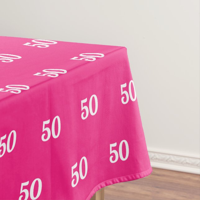Pink 50th Birthday party nappe design motif (In Situ)