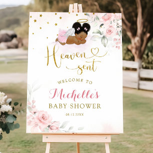 Pink Afro Angel Baby Heaven envoyé Affiche de bien