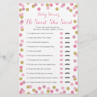 Pink and Gold Baby shower Il a dit qu'elle a dit j