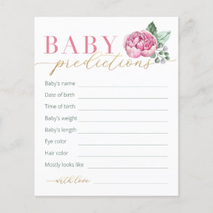Pink and Gold Floral Baby Prédictions et désirs C