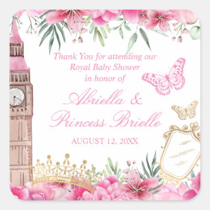 Pink and Gold Once upon a Time Princess Sticker