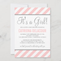 Pink and Grey C'est une Invitation Baby shower fil