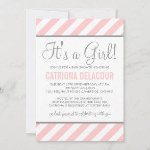Pink and Grey C'est une Invitation Baby shower fil