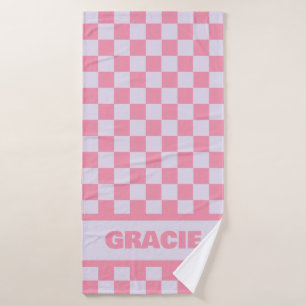 Pink and Purple Checkerboard Nom personnalisé Serv