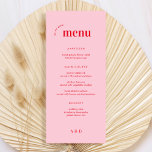 Pink and Red Retro les années 70 Mariage Menu & Ba<br><div class="desc">Pink and Red Retro les années 70 Mariage Menu & Bar Menu</div>