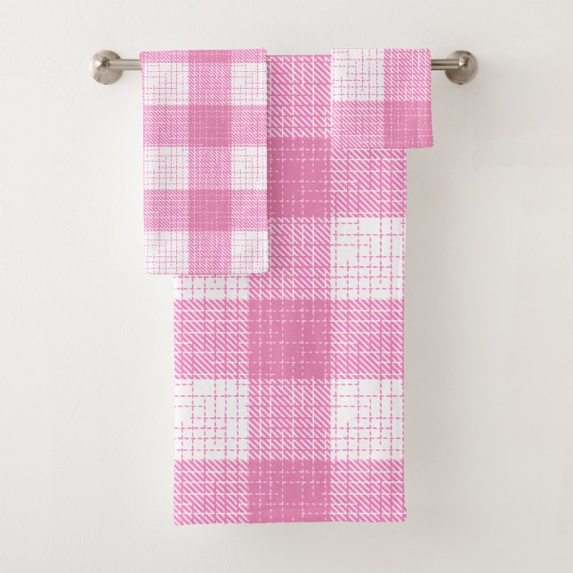 Pink and White Bold Checkered Plaid Design  (Créateur téléchargé)