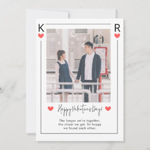 Pink and White Bonne Valentine Day Carte de vacanc