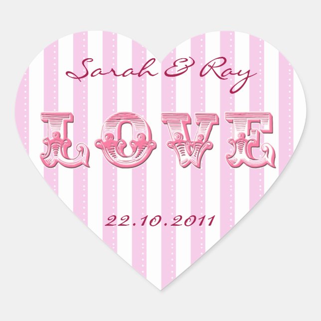 Pink and white Candy striker d'amour autocollant (Devant)