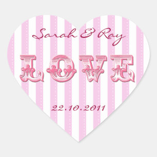 Pink and white Candy striker d'amour autocollant