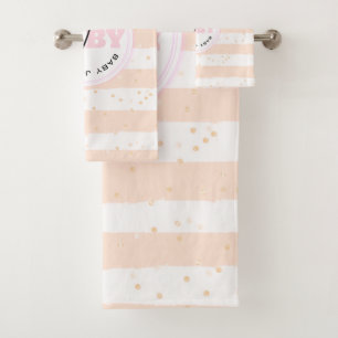 Pink and White Monogrammed Baby Stripes