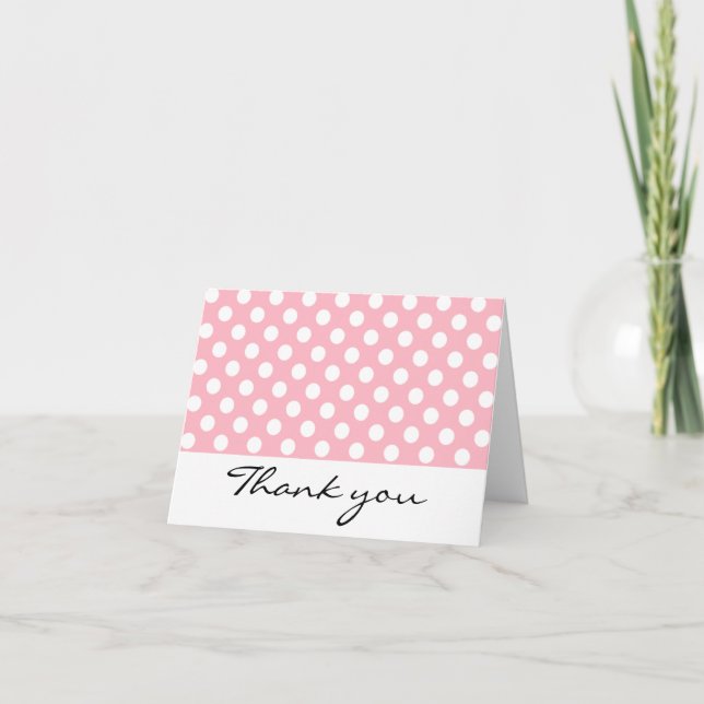 Pink and White Polka Dot Merci Notes (Devant)