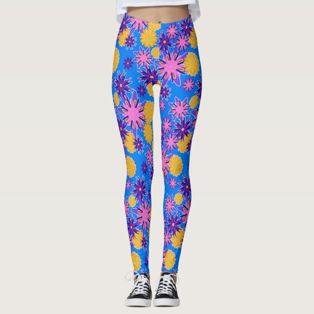 Pink and Yellow Floral Leggings (Devant)