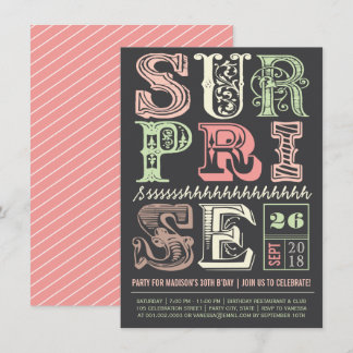 Pink Art Deco Surprise Party Adulte Invitation d'a
