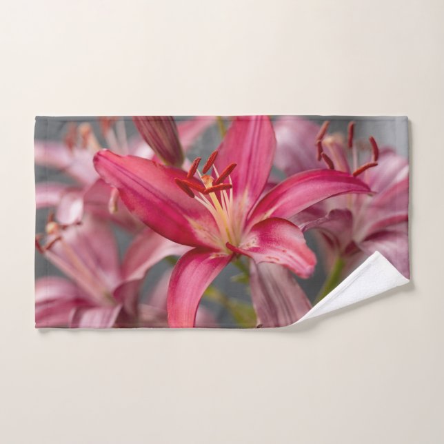 Pink Asiatic Lily, Flower Photography (Serviette à main)