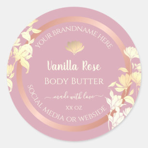 Pink avec fleurs Emballage de produits Étiquettes 