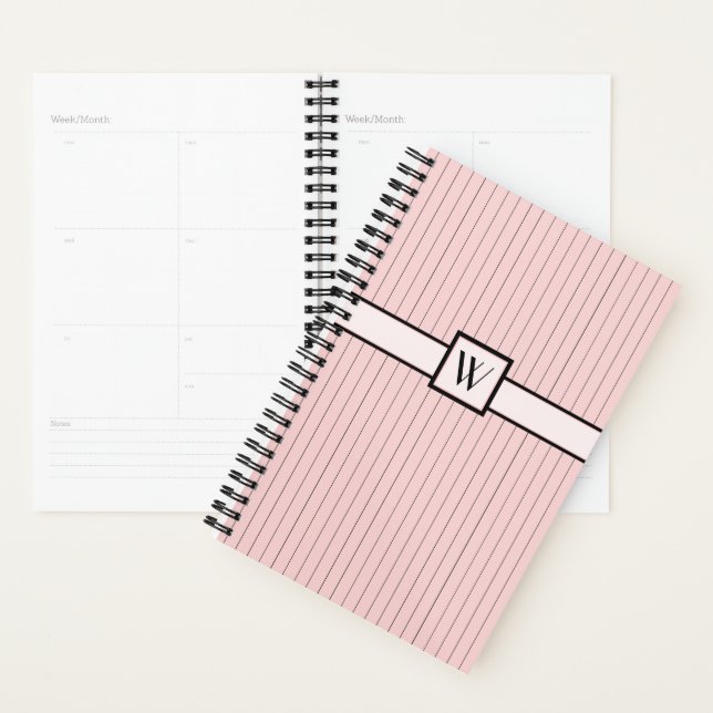 Pink avec Pinstripes Noir (Devant avec enveloppe)