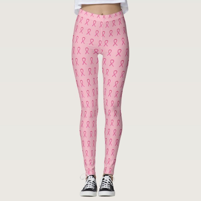 Pink Awareness Ribbon Art Breast Cancer Leggings (Devant)